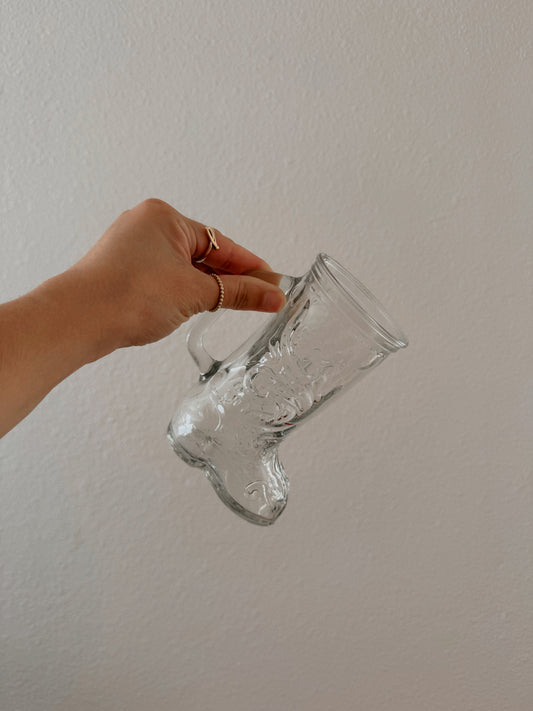 GLASS BOOT MUG