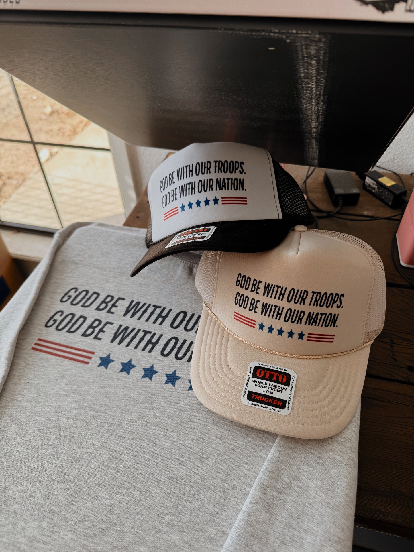 GOD BE WITH US TRUCKER HAT