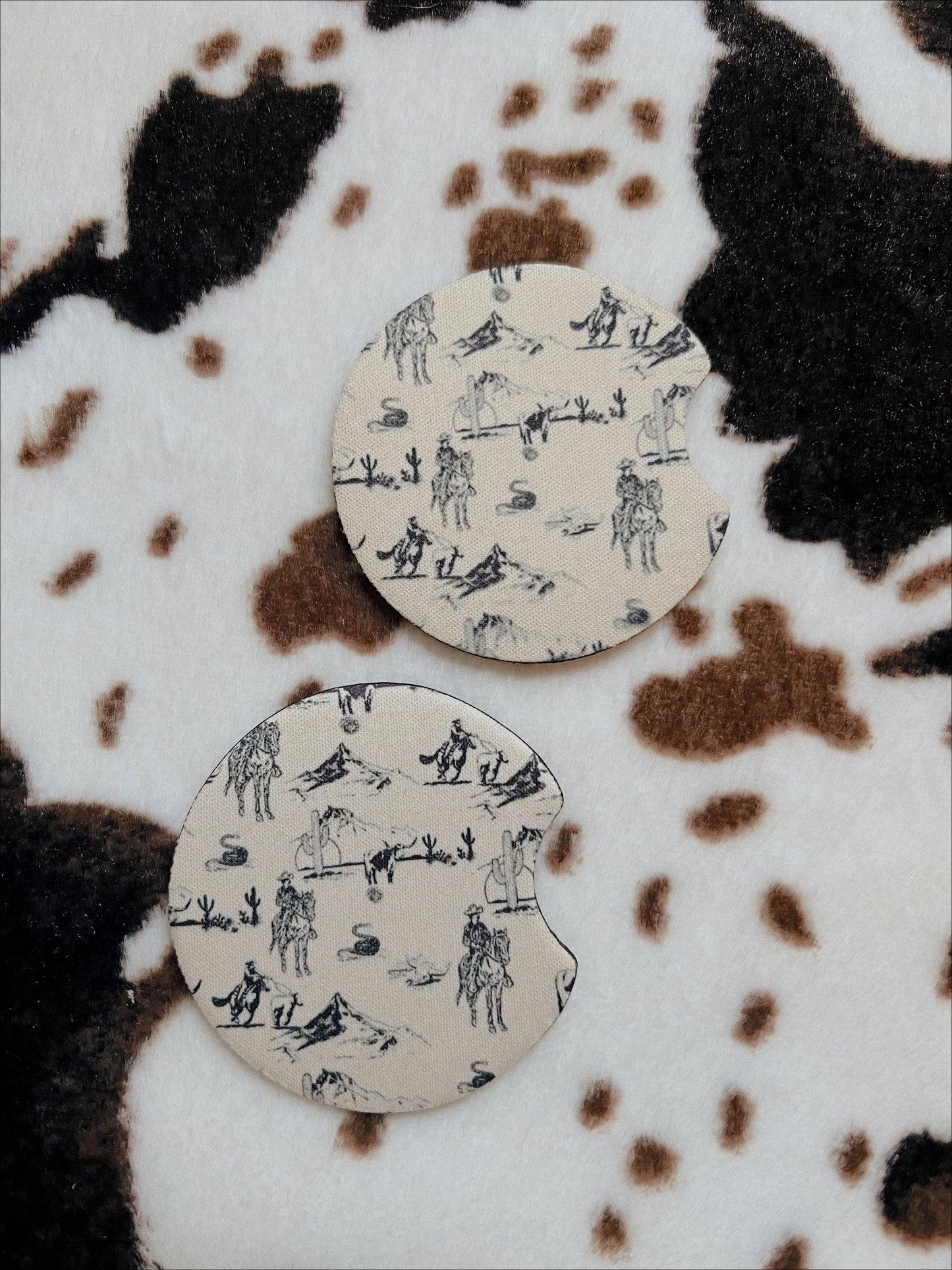 CREAM FARM CAR COASTERS