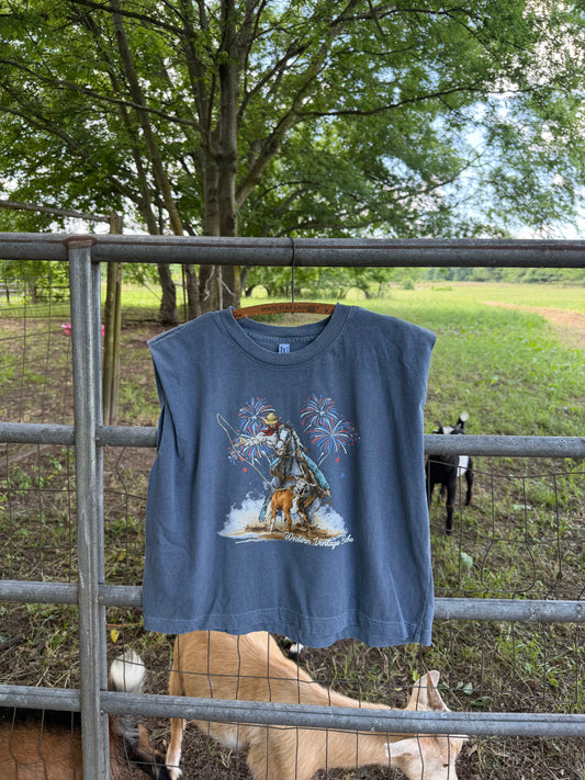 RODEO FIREWORK MUSCLE TANK