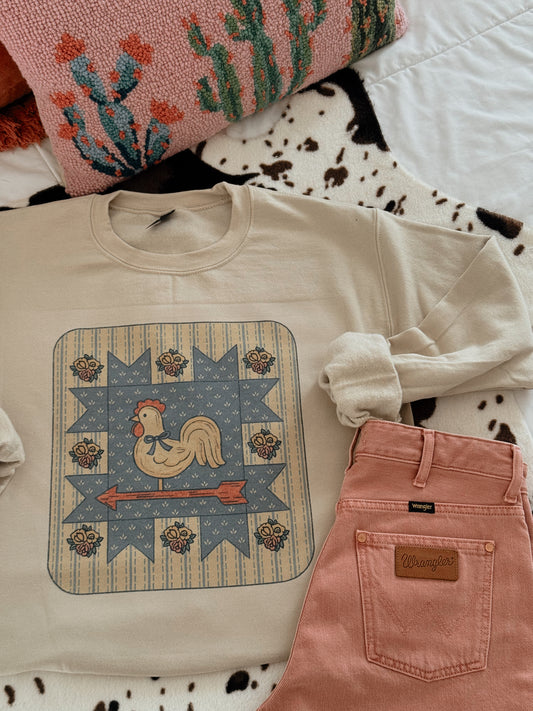 VINTAGE HEN QUILT PATCH