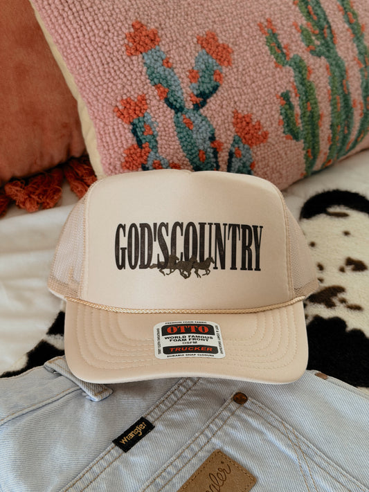 GODS COUNTRY HORSE TRUCKER HAT