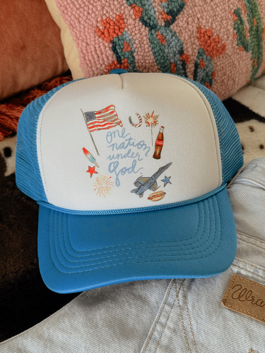 ONE NATION TRUCKER HAT