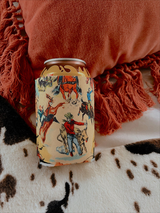 RODEO COWBOY CAN COOLER